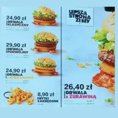 Drwala Klasyczny, Podwójny, z Kurczakiem i z Żurawiną – to pyszne burgery, które z pewnością Cię zingerują!